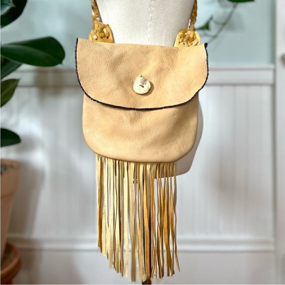 Vintage Native American Leather Crossbody Purse